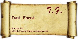 Tasi Fanni névjegykártya